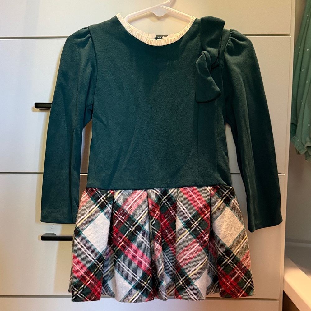 Mayoral Green Plaid Kids Dress